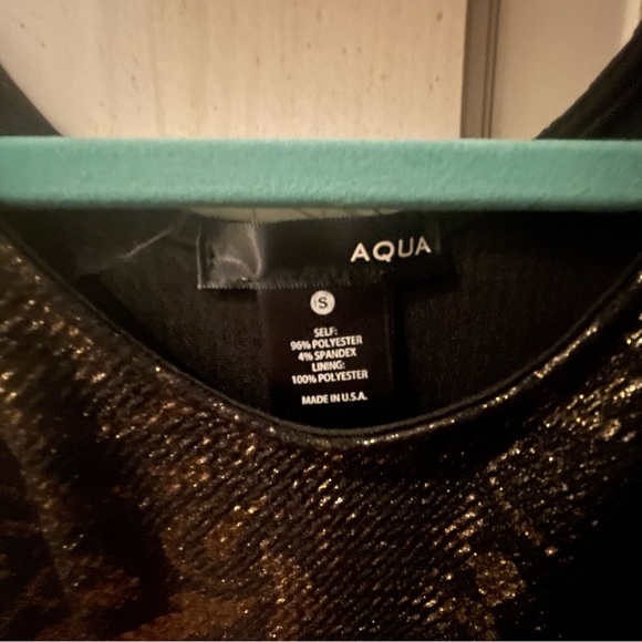 Aqua Black Gold Halter Skater Dress - Picture 4 of 5
